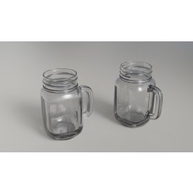 Drinking Jar limonádéspohár 490 ml, füles befőttesüveg